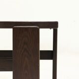 Asymmetrical solid Wenge wooden coffee table 1960s