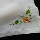Set of 6 napkins in white linen embroidery in an angle