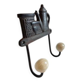 Coat rack made of steel and porcelain