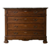 Commode ancienne en bois avec plateau en marbre