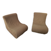 Pair of 70s foam armchairs