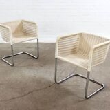 Lot de 2 fauteuils Tecta D44 à piétement luge Vintage design Bauhaus