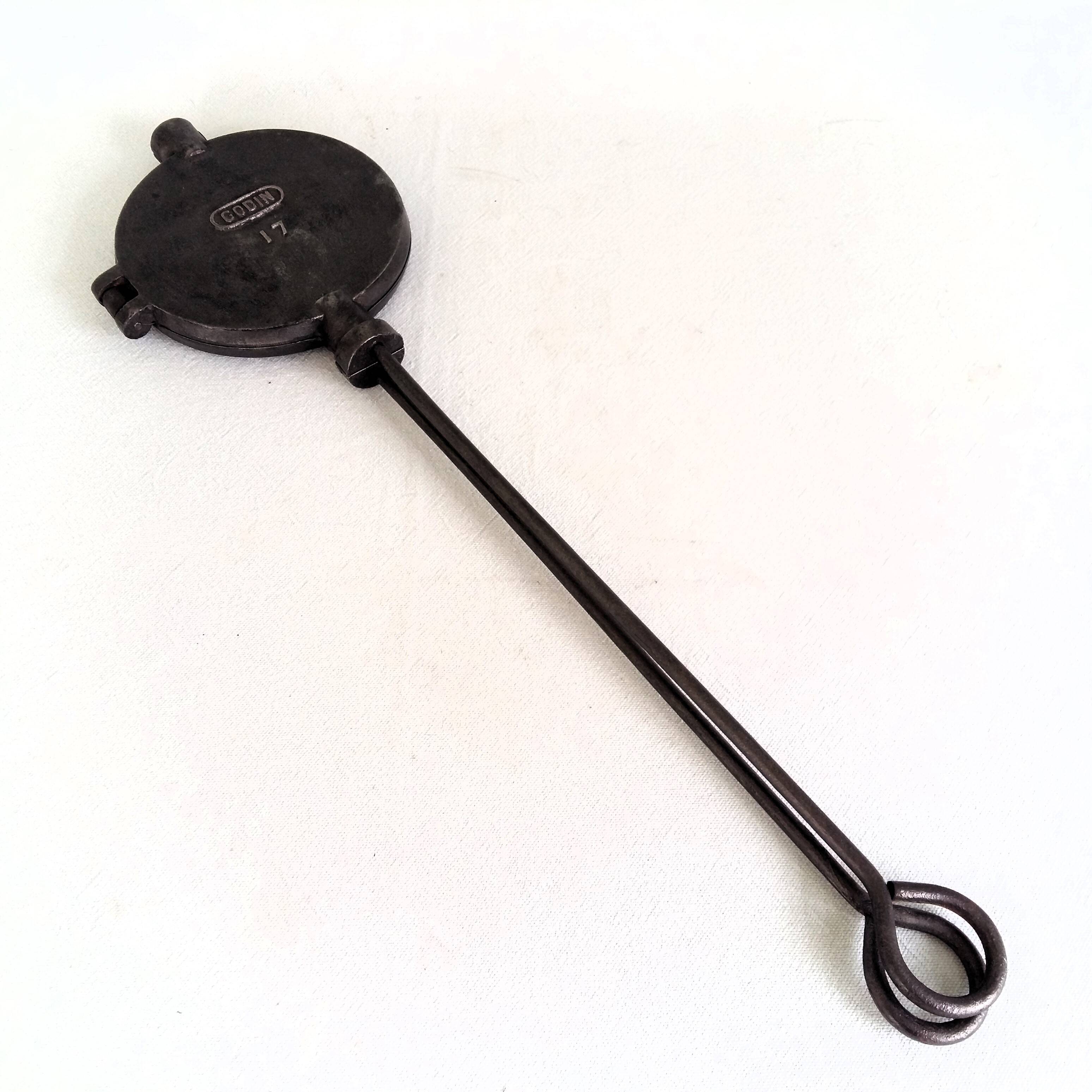 Antique Waffle Iron. French Godin Waffle Maker. Cast Iron Waffle Pan.