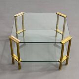 Brass and Glass Coffee Table, 1970s