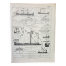 Engraving • Galley, boat, ship, sail • Original and vintage poster from 1898