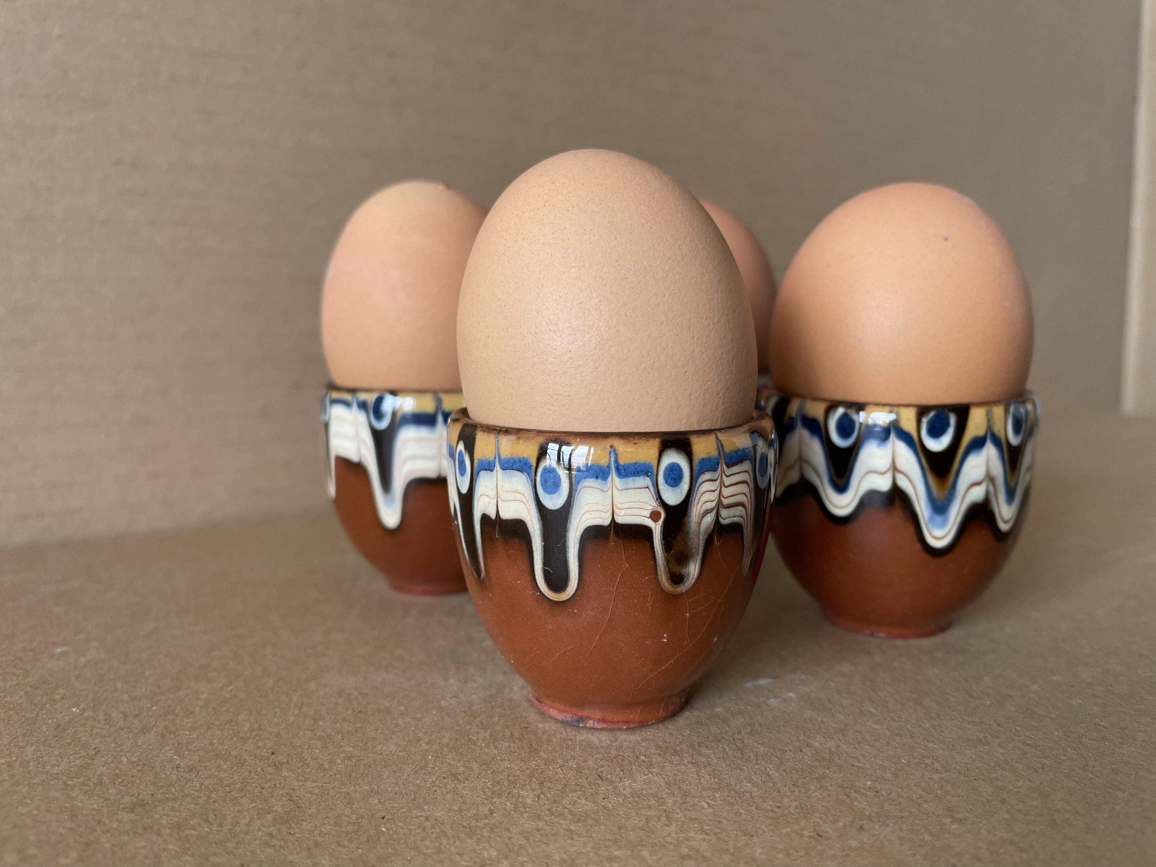 Set of 4 Russian ceramic egg cups
