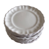 Set 8 plates with godrons XXS in glazed earth workshop Simone Favier 1970 Moustiers