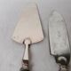 Cake service covered knife shovel Silver metal art deco hallmark