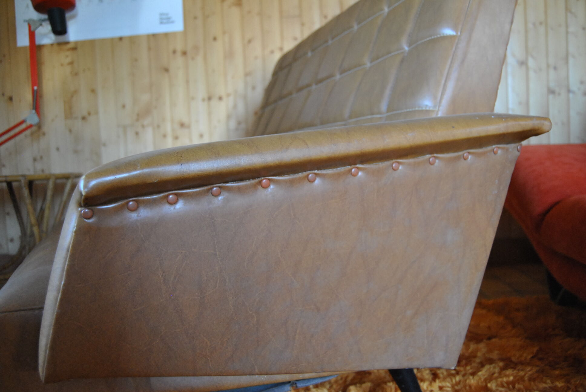 Sofa bench skai camel 50s