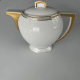 3-piece service Limoges – teapot, sugar bowl, milk jug – white & gold