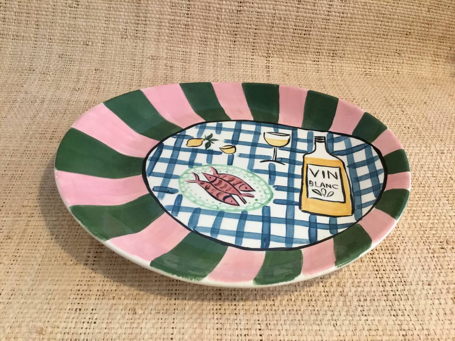 Large artisanal oval plate