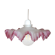 Suspension en verre givré blanc et rose
