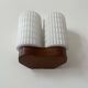 Vintage modernist teak and opaline wall lamp, Netherlands 1960s