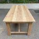 1970s stripped solid oak farmhouse dining table - 210cm