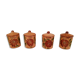 Set de 4 pots de cuisine vintage en terre cuite décor marguerite