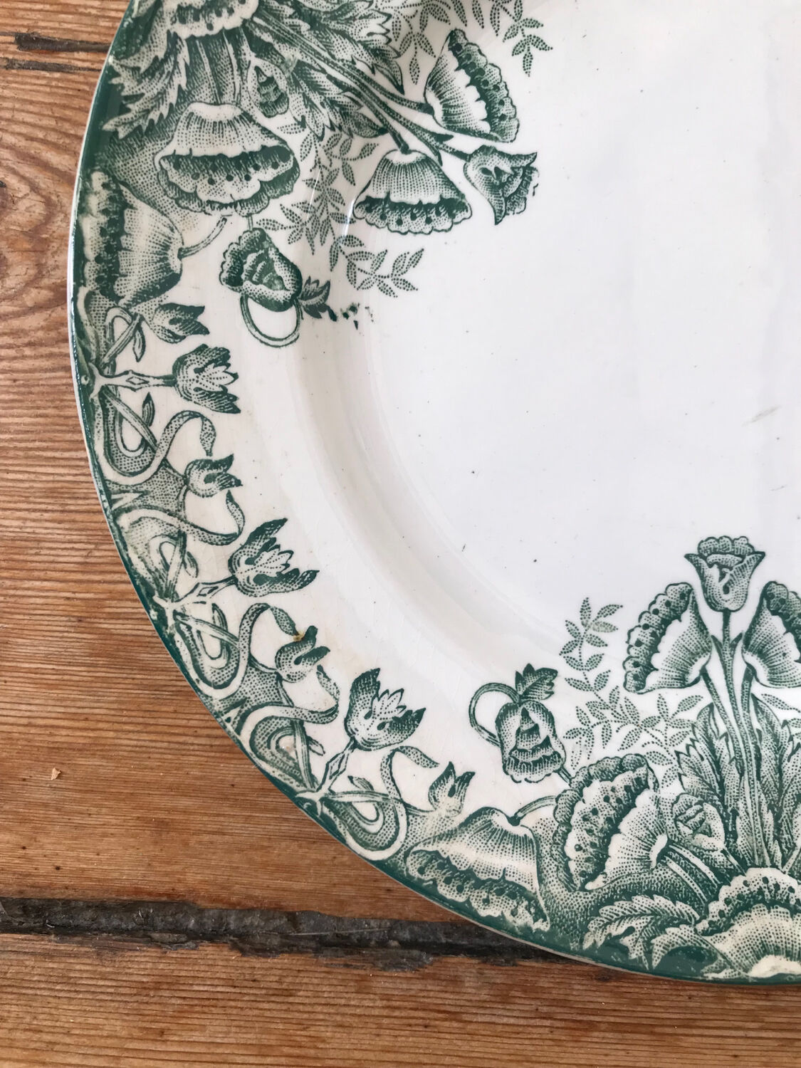 Series of 5 antique flat plates