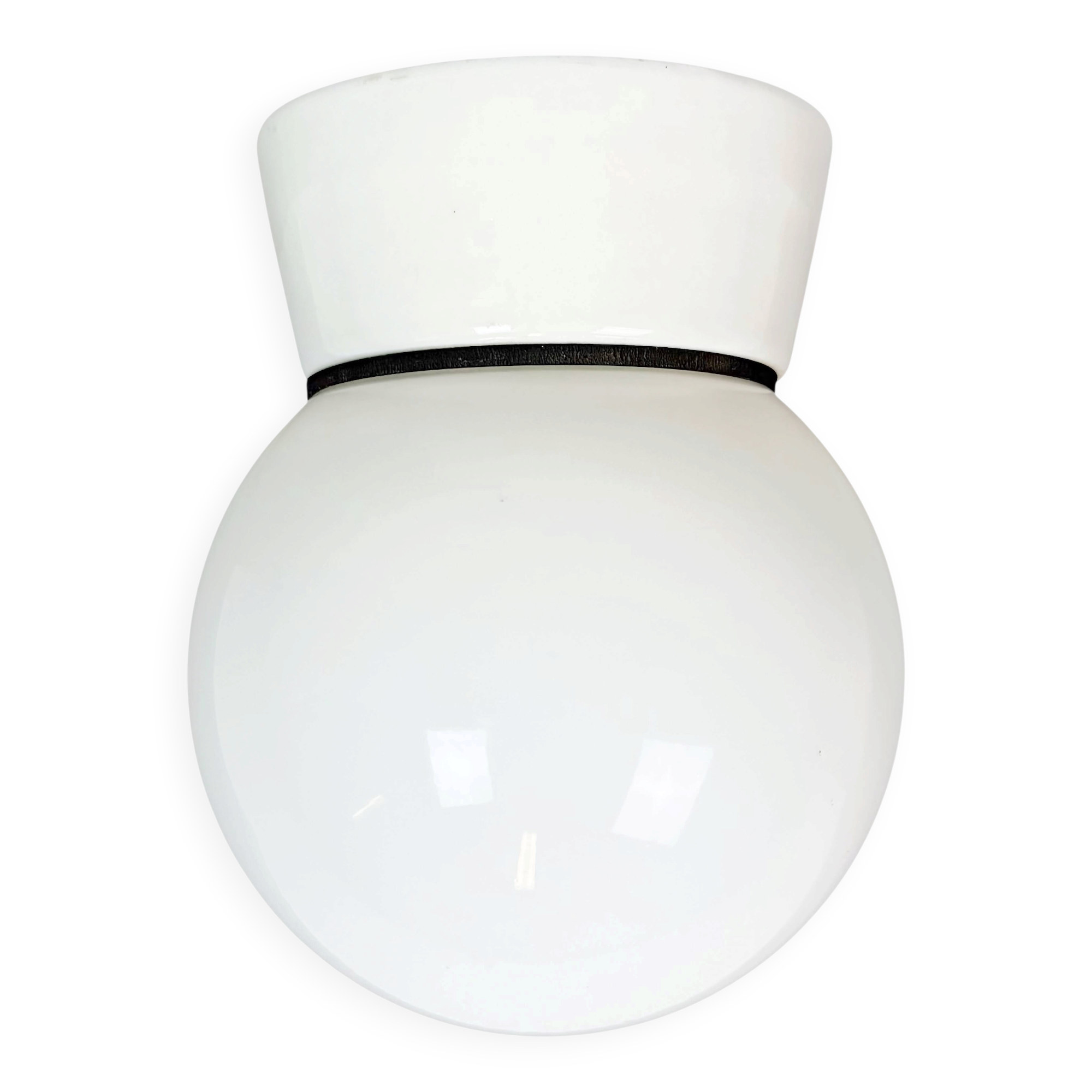 Lustre en porcelaine blanche vintage, années 1970