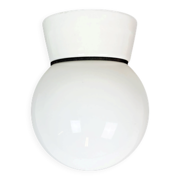 Vintage White Porcelain Ceiling Light, 1970s