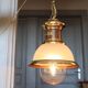 Chandelier old river wood brass glass