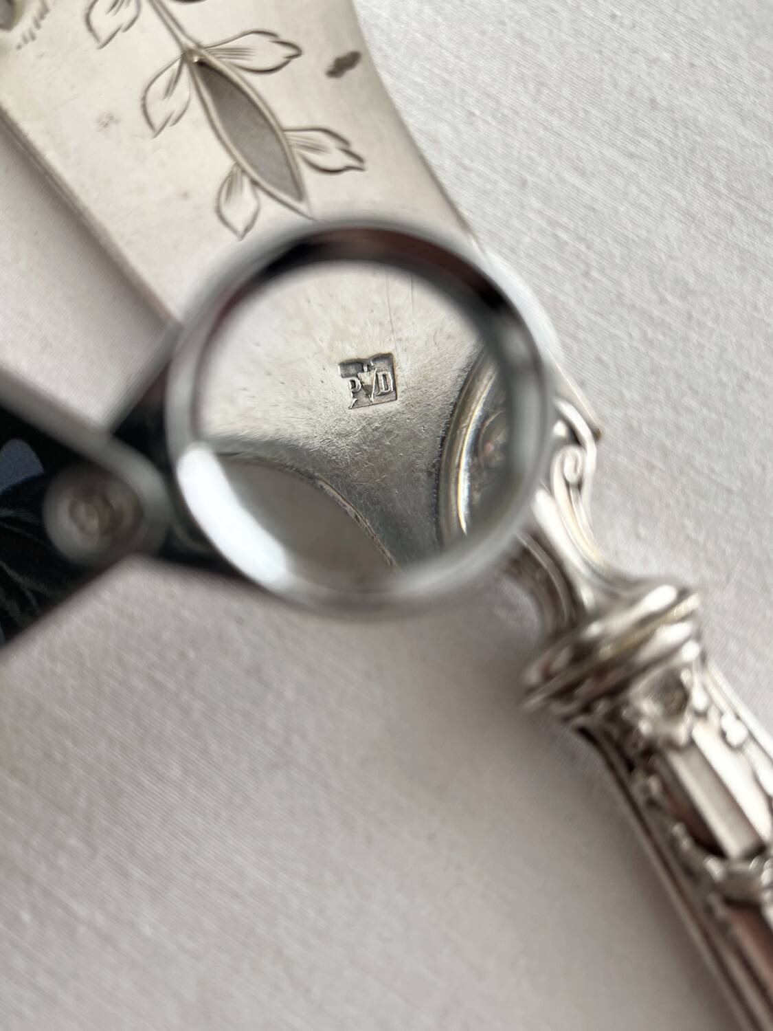 Antique silver and silver-plated fish serving cutlery