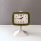 Green Space Age alarm clock with base by "Peter Germany",  NOS, 70's interior