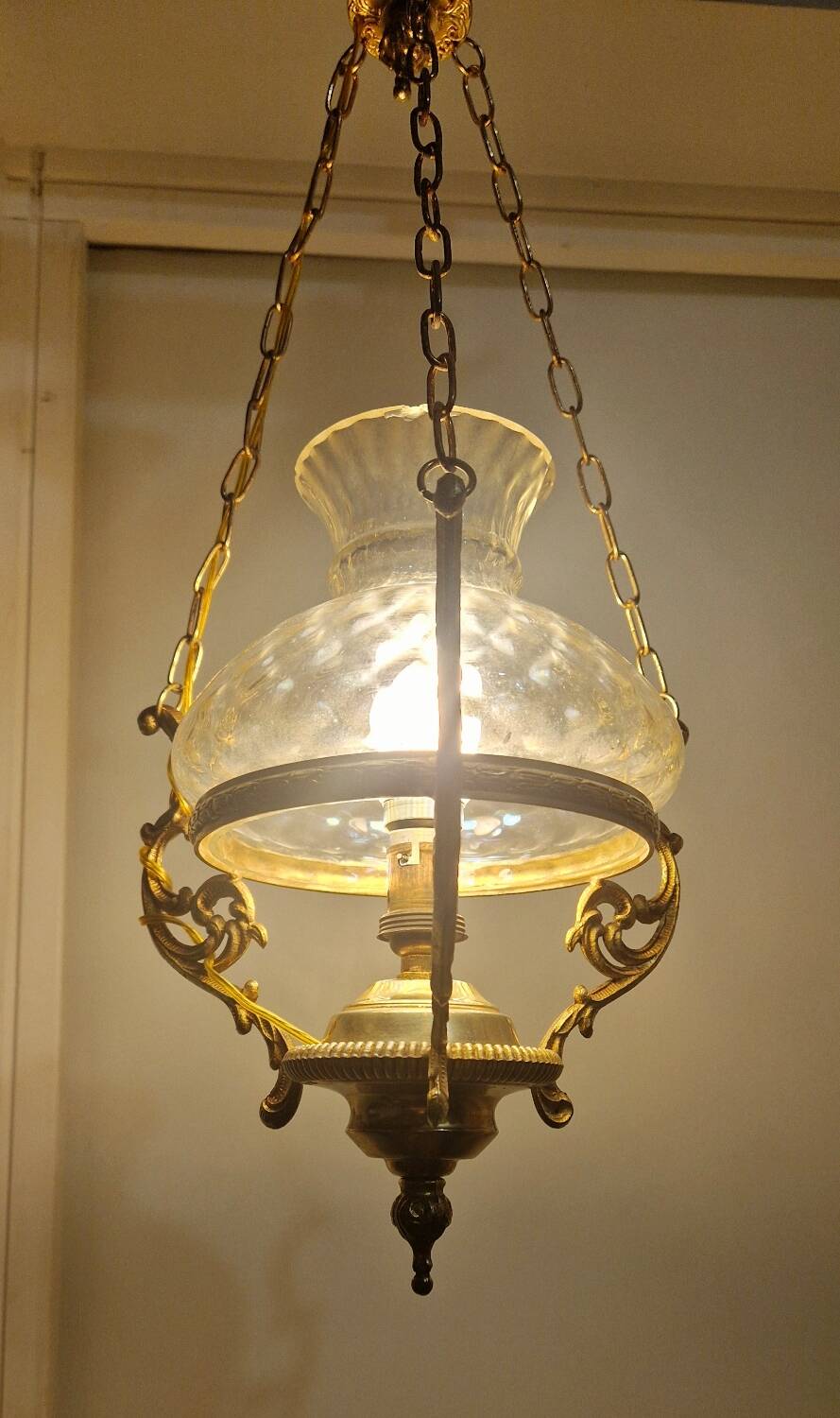 Neo-Louis XV style chandelier - Brass and blown glass