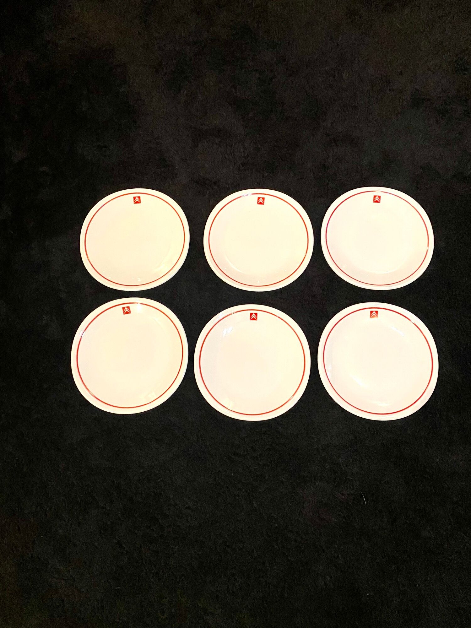 Lot de 6 assiettes à desserts ou fromages siglées Citroën - MS3.5