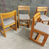 Ensemble 4 chaises, forme scandinave, année 1983