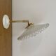 Applique abat-jour vintage en opaline blanche