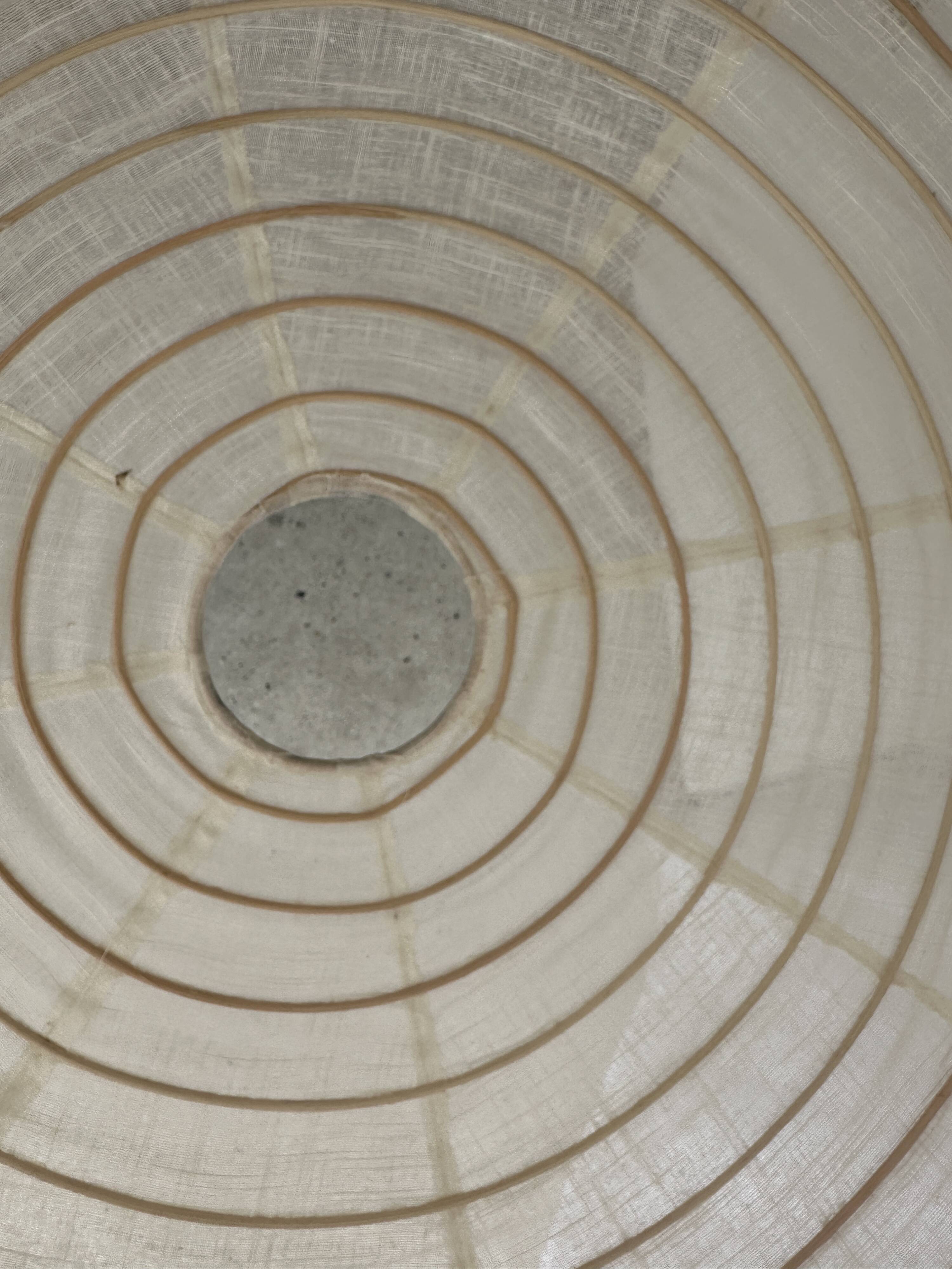 Average suspension in rattan and natural linen, Japanese-style, round D:40.