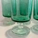 X5 small glasses with turquoise foot -years 50-retro-kitchen-vintage