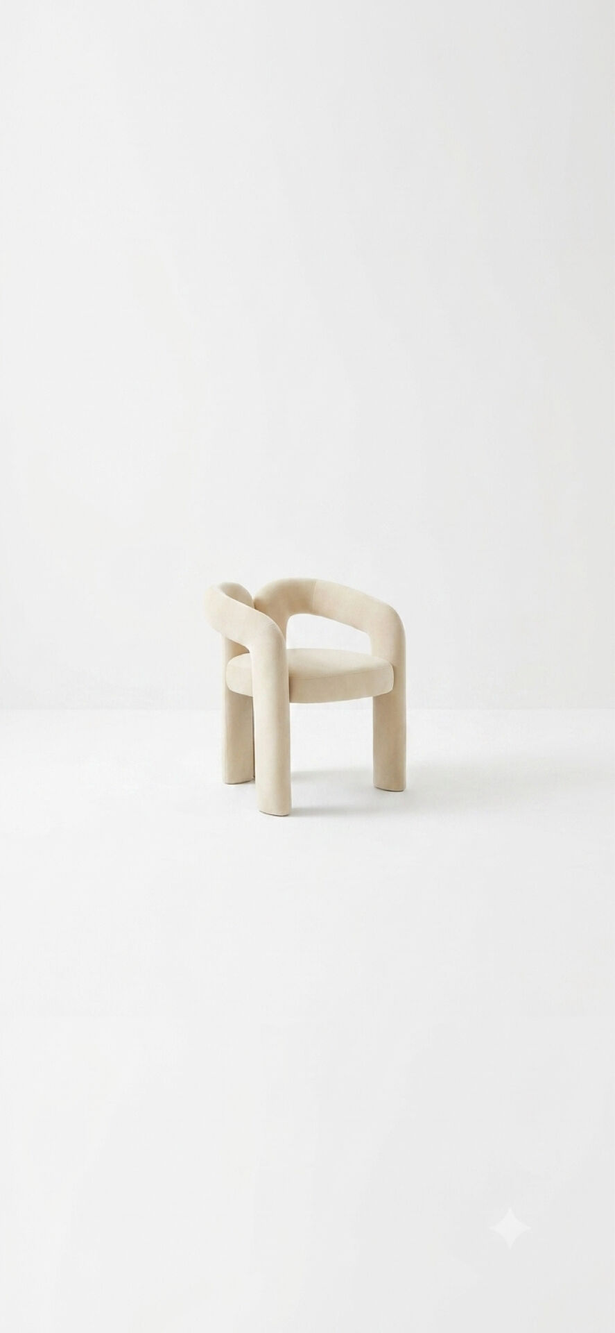 Chair design in white fabric