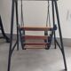 Wooden swing desk and porcelain dolls