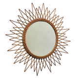 Vintage rattan sun mirror 65 cm