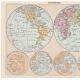 Planche ancienne mappemonde 1898