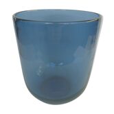 Vase en verre bleu