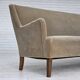 1960s, Danish 4-seater sofa, original light green furniture velour.