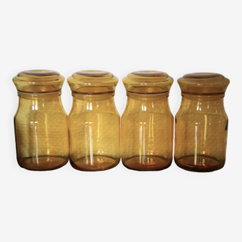 Lot de 4 bocaux en verre  jaune Maxwell