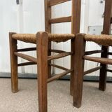 Paire de chaises en bois brut
