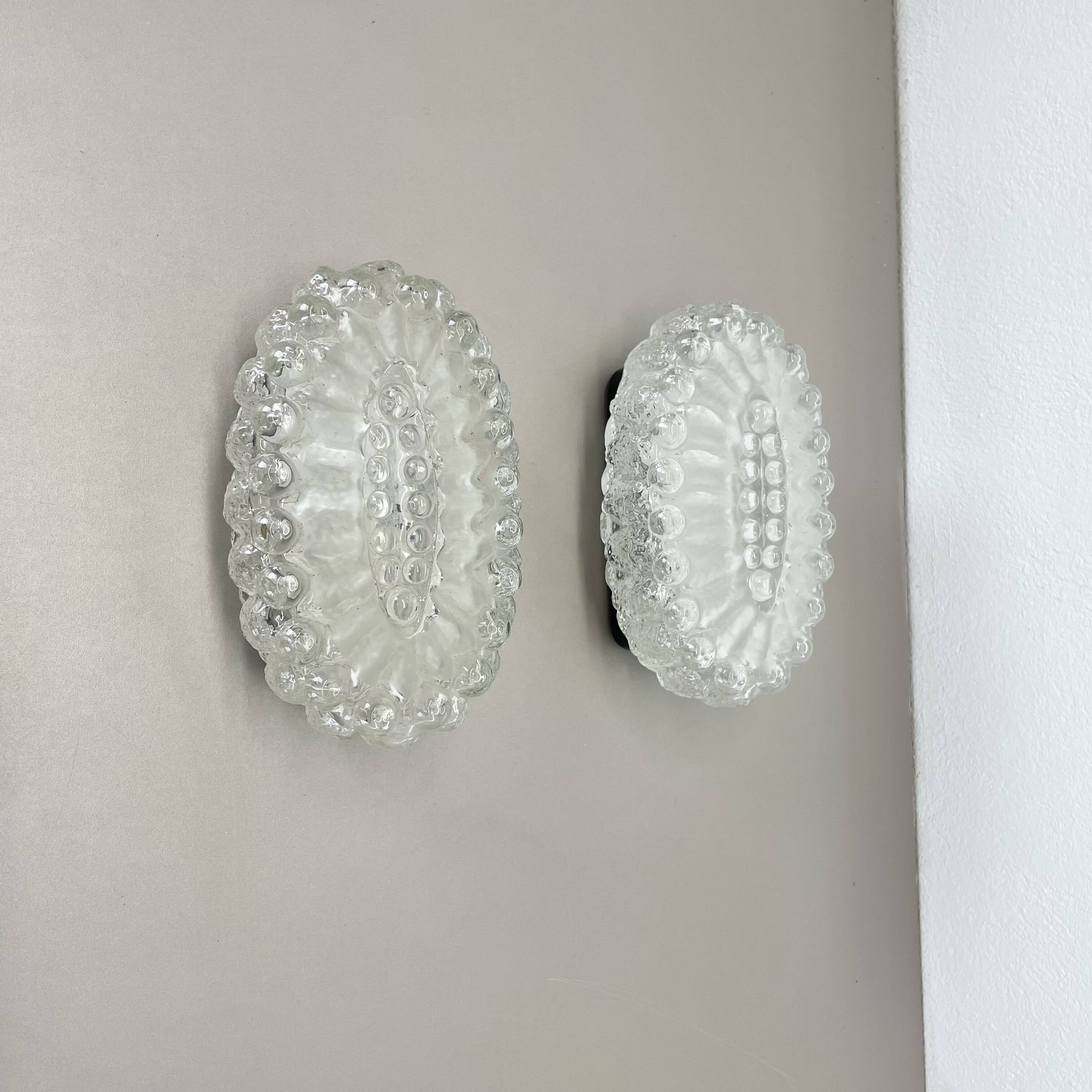 Set of Two 'BUBBLE' Glass Wall Lights in the Tynell Style, Germany, 1970s