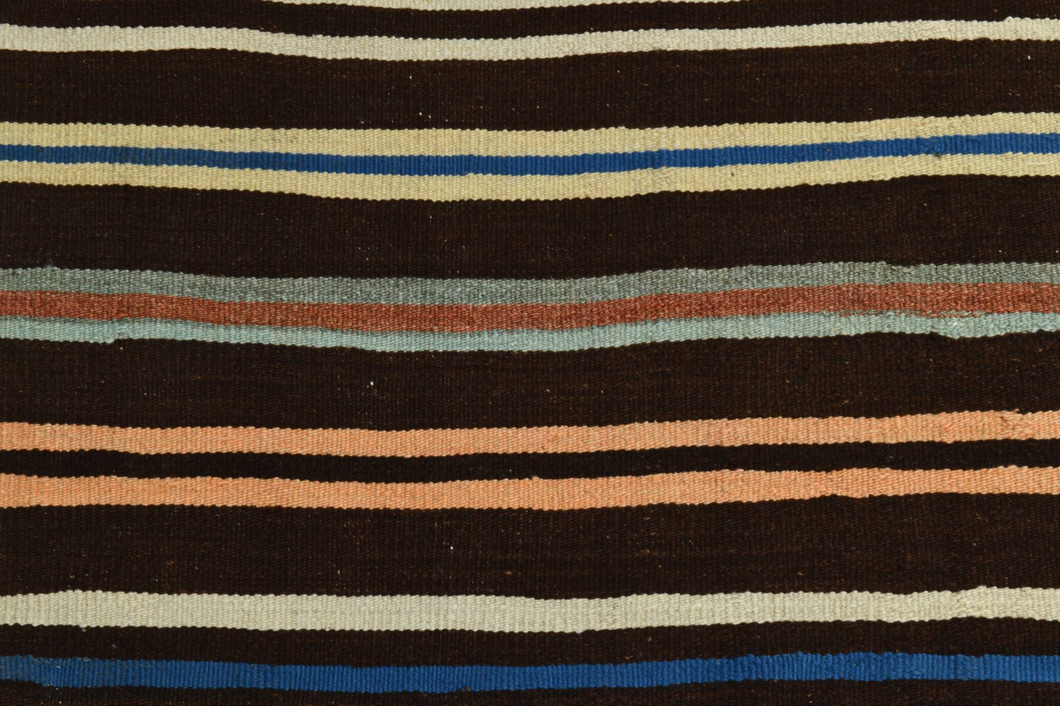 Tapis Kilim à rayures marron et beige