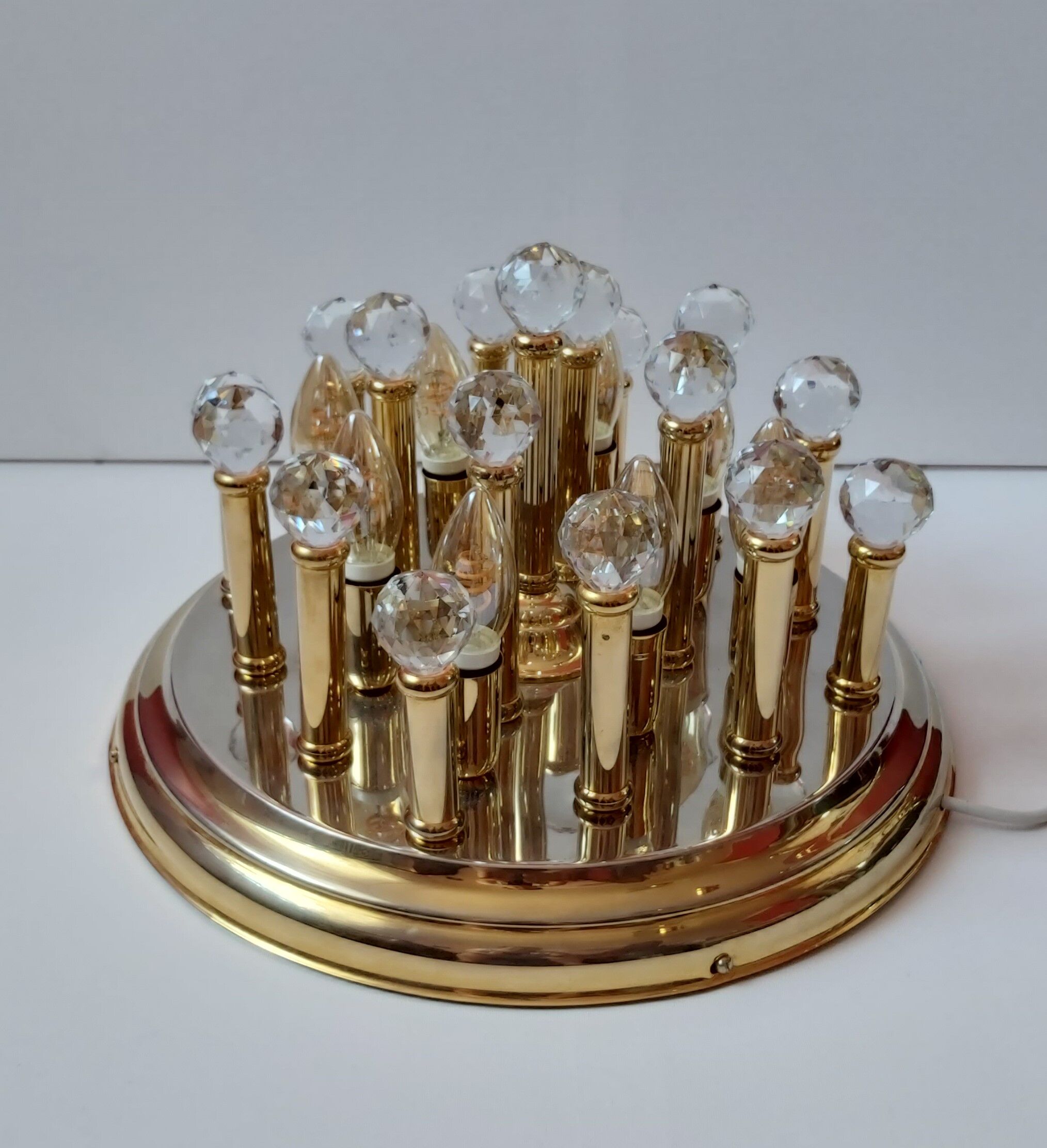 Brass plafond with Swarovski crystals, 1970s