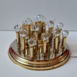 Brass plafond with Swarovski crystals, 1970s