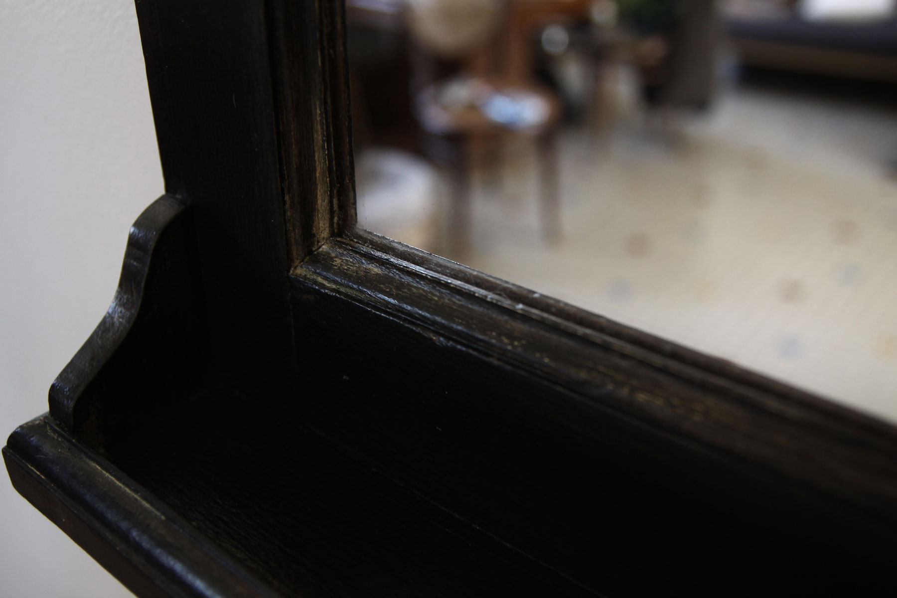 Old-air patinated black mirror 54x38cm