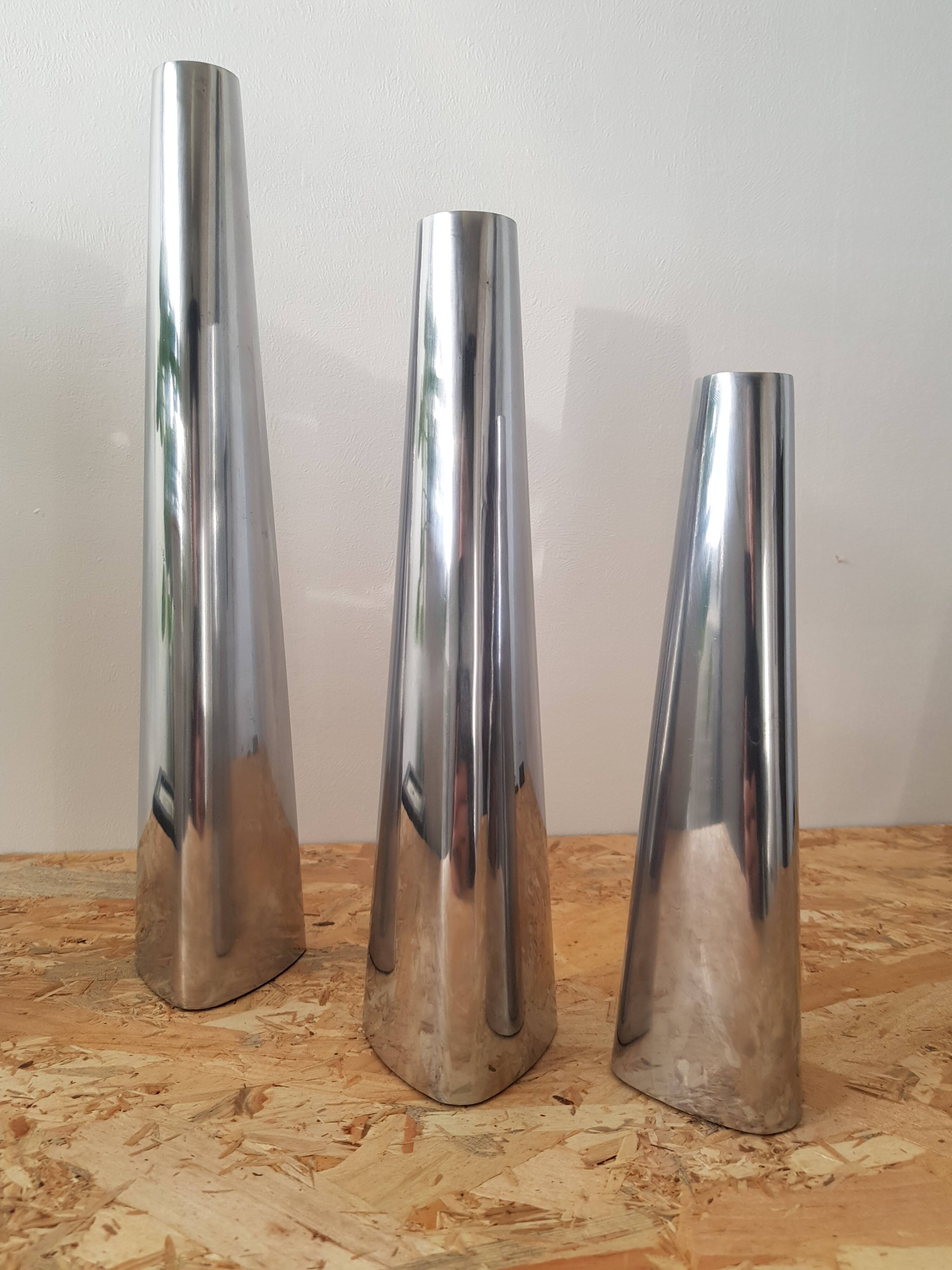 Aluminum candle holder set