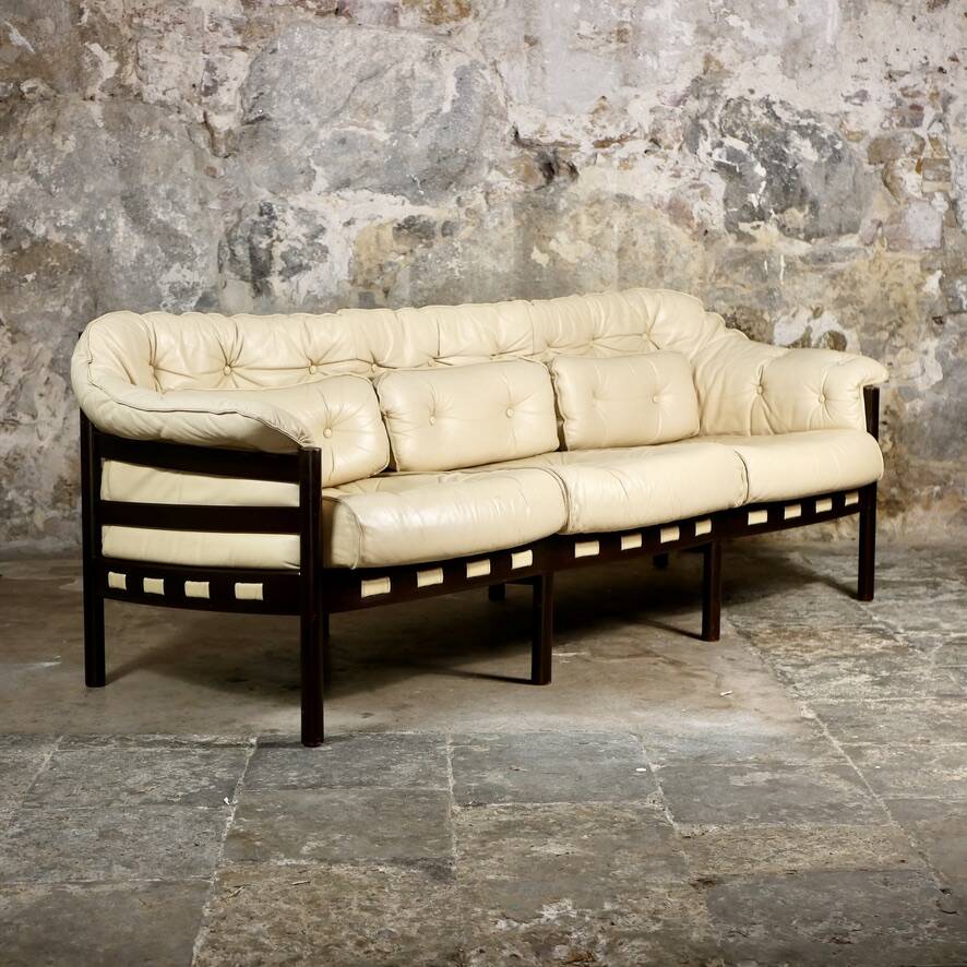 Scandinavian leather sofa by Sven Ellekaer for Coja, 1970