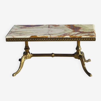 Louis XV style coffee table, gilded brass base