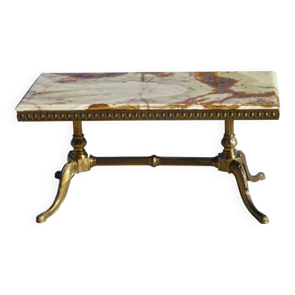 Louis XV style coffee table, gilded brass base