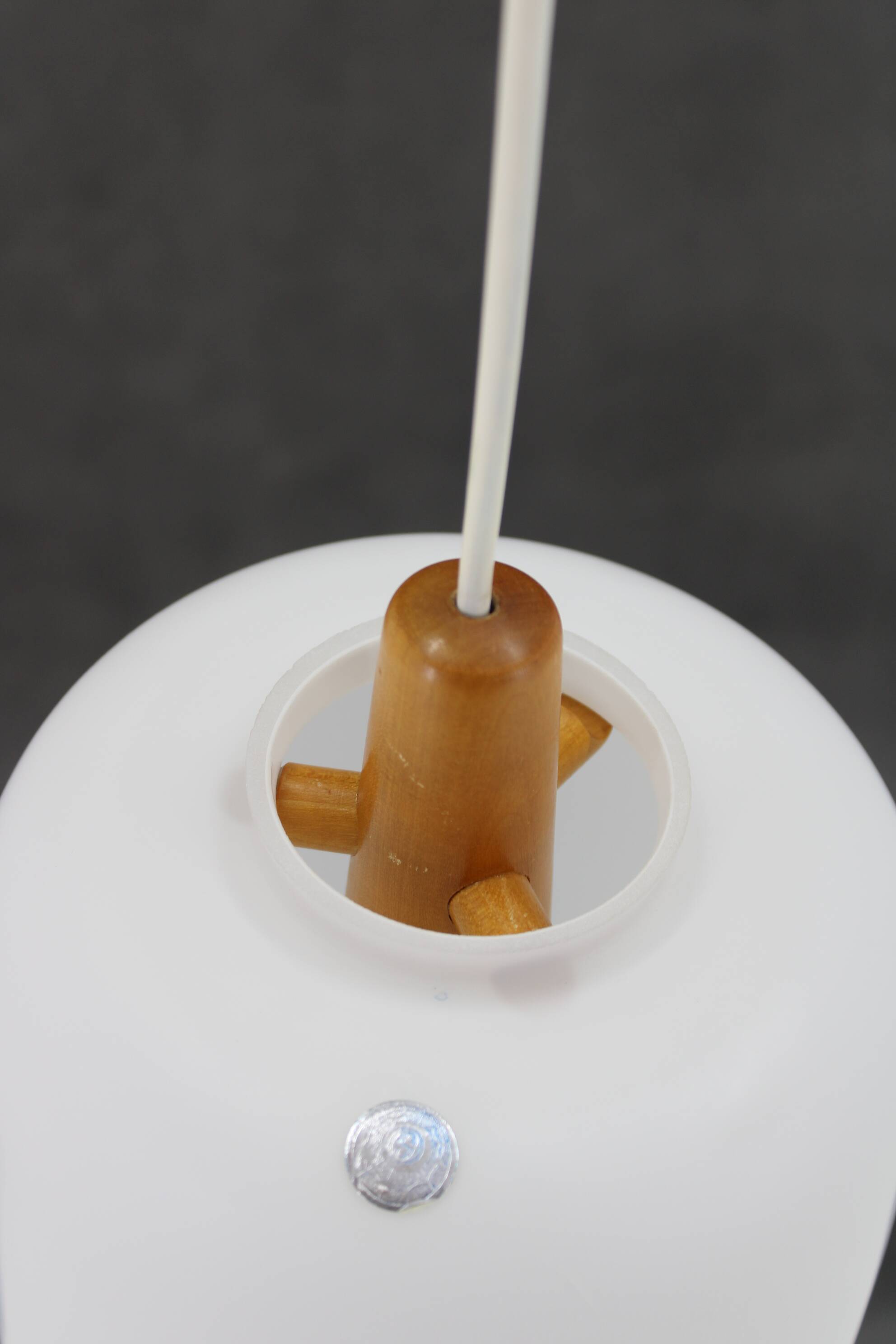 1960s pendant glass lamp by uluv, czechoslovakia