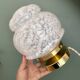 Vintage Art Deco globe table lamp in white Clichy glass